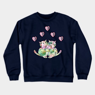 Cuddling funny cats Crewneck Sweatshirt